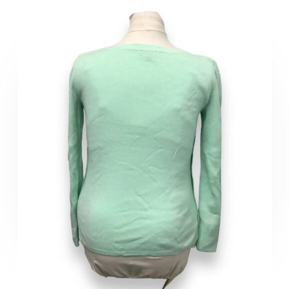 Talbots Women’s Long Sleeve Round Neck Button Down Sides Knit Top, Size XS - Picture 4 of 7